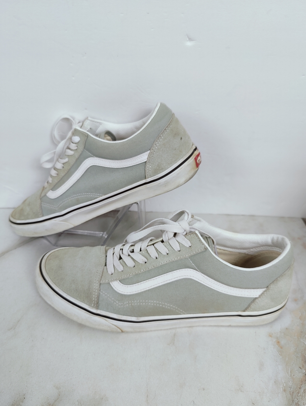 Vans Men's Old Skool Light Teal Green Suede Low Skate Sneakers, Sz 12